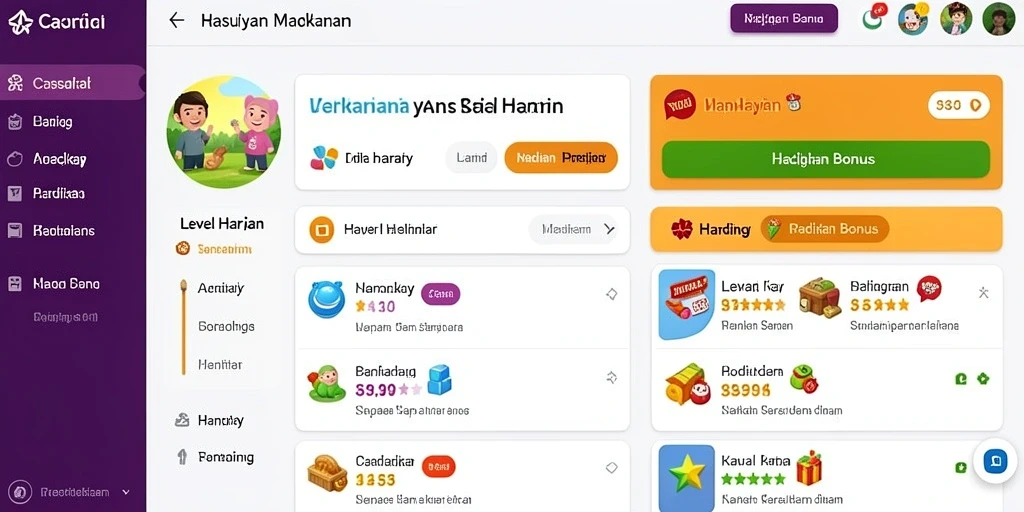 Tangkapan layar menampilkan karakter utama dengan latar belakang yang penuh warna.